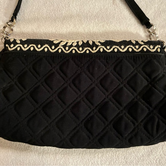 Vera Bradley Juliet Gala Quilted Embroidered Baguette Shoulder Bag Microfiber - Picture 3 of 6